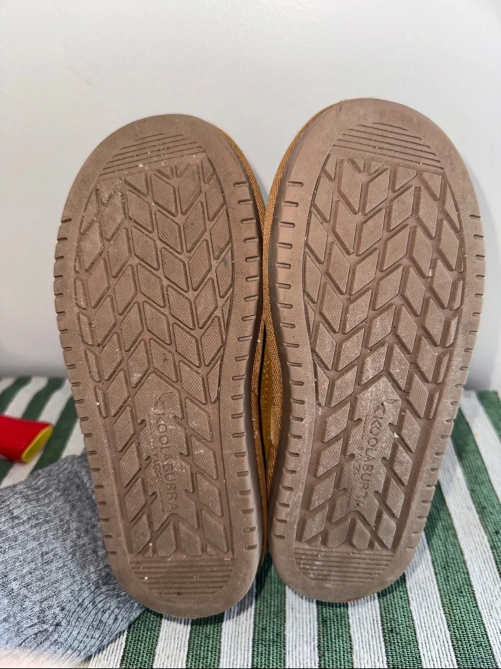 Koolaburra Kids Slip-On Suede Slippers in Chestnut Brown